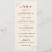 Zeitloses Hochzeitmenü für Blume Menükarte (Vorderseite)