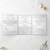 Zeitloses katholisches monogrammiertes Trifold-Pro Dreifach-gefaltete Programmkarte (Innenseite)