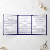 Zeitloses katholisches monogrammiertes Trifold-Pro Dreifach-gefaltete Programmkarte (Innenseite)