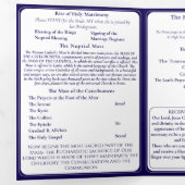 Zeitloses katholisches monogrammiertes Trifold-Pro Dreifach-gefaltete Programmkarte (Innen Erste Seite)