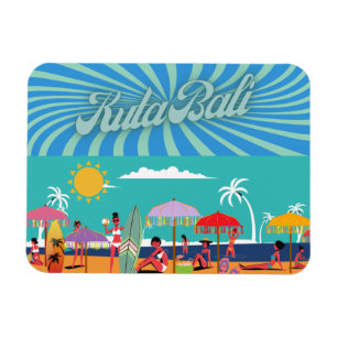 Zeitloses Kuta: Lustige Bali-Ansichtskarte Magnet
