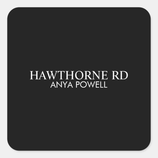 Zeitloses Logo für Typografie Quadratischer Aufkleber (Vorderseite)