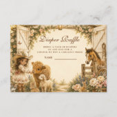 Zeitloses Mädchen Western Boho Windel-Raffle Begleitkarte (Vorderseite)