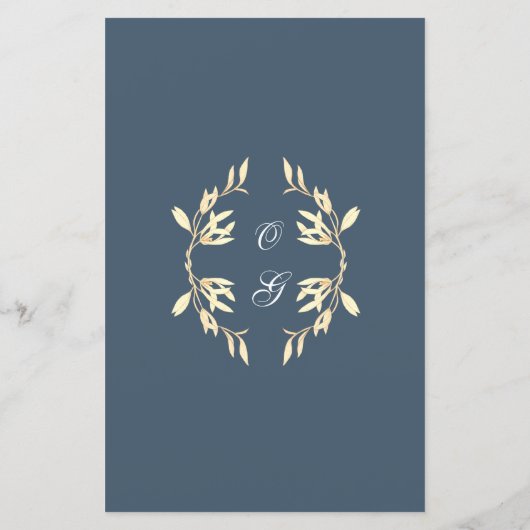 Zeitloses Menü mit Blumensymbolen (Rückseite)