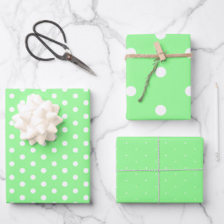 Zeitloses Minze White Polka Dot Geschenkpapier Set