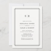 Zeitloses Mongram Probe Dinner Einladung (Vorderseite)