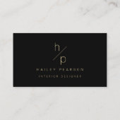 Zeitloses Monogramm: Moderne Eleganz in Schwarz un Visitenkarte (Rückseite)