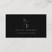 Zeitloses Monogramm: Moderne Eleganz in Schwarz Visitenkarte (Rückseite)