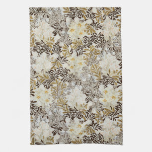 Zeitloses Muster von Blumen und Blätter Geschirrtuch