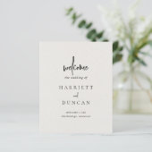 Zeitloses, neutrales Beige-Hochzeitsprogramm (Stehend Vorderseite)