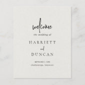 Zeitloses, neutrales Beige-Hochzeitsprogramm (Vorderseite)