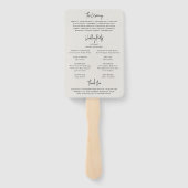 Zeitloses, neutrales Beige-Hochzeitsprogramm Fächer (Rückseite)