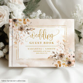 Zeitloses neutrales Gold Floral Wedding Guest Book Gästebuch