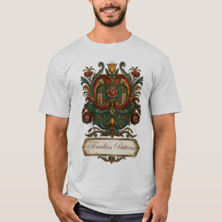 Zeitloses Norwegisches Rosemaling T-Shirt: Ein Erb T-Shirt