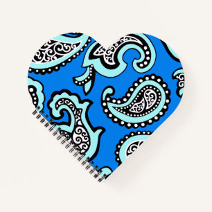 Zeitloses Paisley auf blauem Hintergrund Notizblock