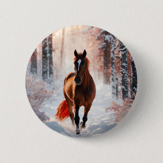 Zeitloses Pferdesilhouette-Abzeichen Button