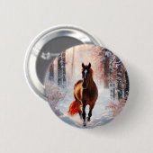 Zeitloses Pferdesilhouette-Abzeichen Button (Vorne & Hinten)