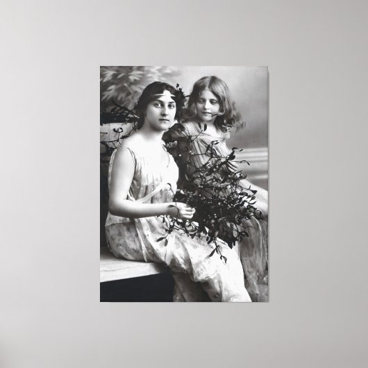 Zeitloses Portrait von Mutter und Tochter Leinwanddruck (Vorderseite)