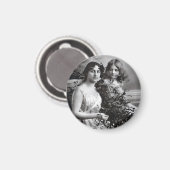 Zeitloses Portrait von Mutter und Tochter Magnet (Vorderseite/Rückseite)