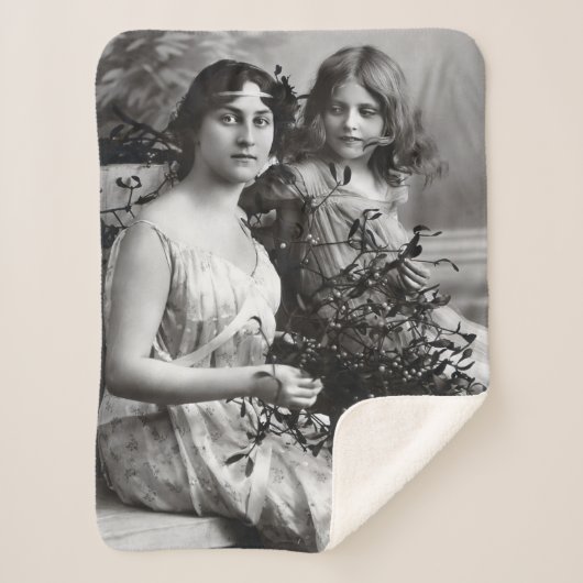 Zeitloses Portrait von Mutter und Tochter Sherpadecke (Vorderseite)