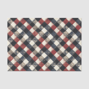 Zeitloses Retro Navy und Kariertes rotes Muster Seidenpapier