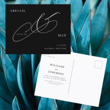 Zeitloses S/W Hochzeit Save-the-Date