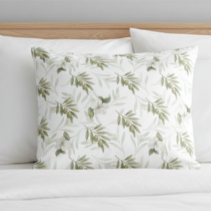 Zeitloses Sage Oliven-Wasserfarben-Chic Kissenbezug