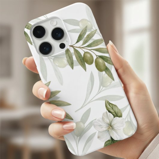 Zeitloses Salbei-Oliv-Wasserfarben-Chic iPhone Hülle