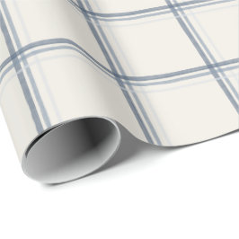 Zeitloses Schieferblau-Fensterpaneel-Karomuster Geschenkpapier