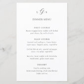 Zeitloses Schwarz-Weiß-elegantes Hochzeitsmenü (Vorderseite)