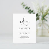 Zeitloses Schwarz-Weiß-elegantes Hochzeitsprogramm (Stehend Vorderseite)