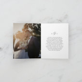 Zeitloses Schwarz-Weiß-Foto Elegante Hochzeit Dankeskarte (Innenseite)