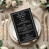 Zeitloses Schwarz-Weiß-Hochzeitmenü