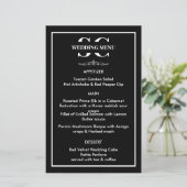 Zeitloses Schwarz-Weiß-Hochzeitmenü (Stehend Vorderseite)