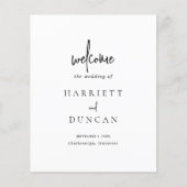 Zeitloses Schwarz-Weiß-Hochzeitsprogramm (Vorderseite)