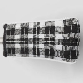 Zeitloses Schwarz-Weiß-Kariertes Muster Golf Headcover