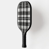 Zeitloses Schwarz-Weiß-Kariertes Muster Pickleball Schläger (Links)