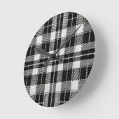 Zeitloses Schwarz-Weiß-Kariertes Muster Runde Wanduhr (Winkel)