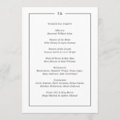 Zeitloses Schwarz-Weiß-Monogramm Moderne Hochzeit Programm (Rückseite)