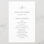 Zeitloses Schwarz-Weiß-Programm für Hochzeiten Flyer (Vorne)