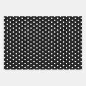 Zeitloses Schwarz-weißes Polka Dot Geschenkpapier Set (Vorderseite)
