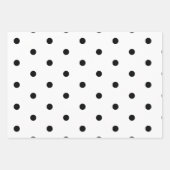 Zeitloses Schwarz-weißes Polka Dot Geschenkpapier Set (Vorderseite 2)