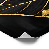 Zeitloses Schwarzes und Gold Leaf Poster (Ecke)