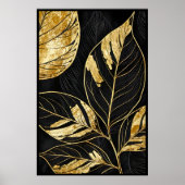 Zeitloses Schwarzes und Gold Leaf Poster (Vorne)