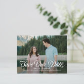 Zeitloses Skript Einfache Save the Date Postkarte (Stehend Vorderseite)