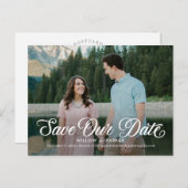 Zeitloses Skript Einfache Save the Date Postkarte (Vorne/Hinten)