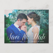 Zeitloses Skript | FOTO SAVE THE DATE Ankündigungspostkarte (Vorderseite)