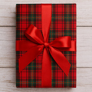 Zeitloses Tartan-Karo Rot-Schwarz Ralph Weihnachte Geschenkpapier