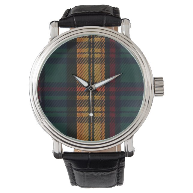 Zeitloses Tartan Muster Armbanduhr (Vorderseite)