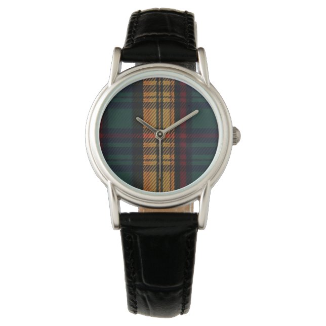 Zeitloses Tartan Muster Armbanduhr (Vorderseite)